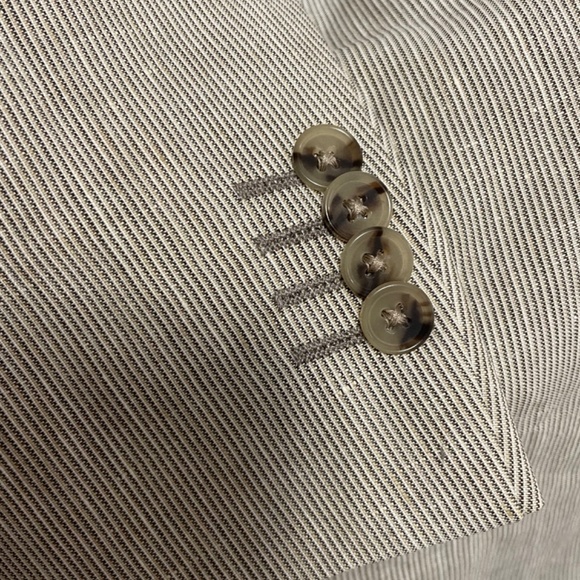 Men’s beige wool and linen wool Jacket - Picture 3 of 4